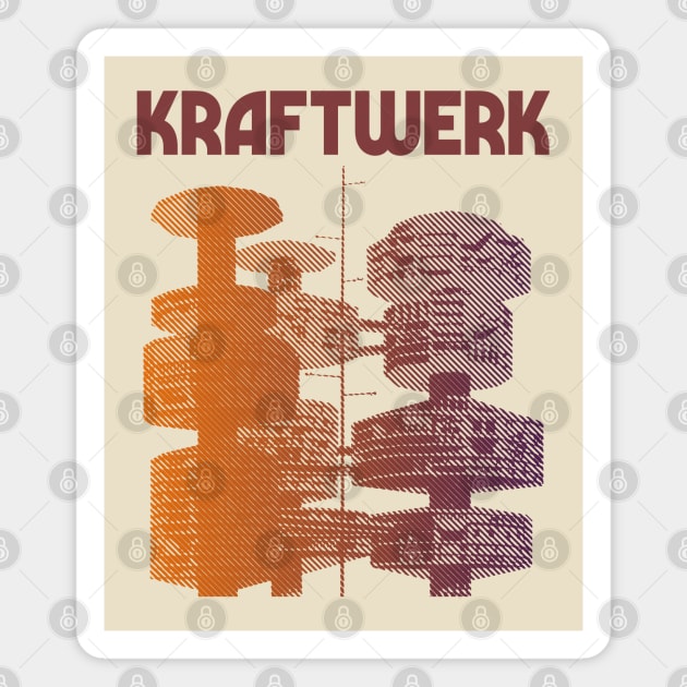 Kraftwerk Retro 80s Styled Tribute Fanart Design Magnet by DankFutura